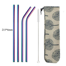 Load image into Gallery viewer, 4Pcs Drinking Straw Reusable Straws Set High Quality Eco Friendly 304 Stainless Steel Metal Straw with Brush For 20/30oz Mug