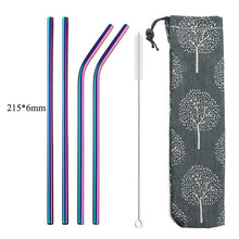 Load image into Gallery viewer, 4Pcs Drinking Straw Reusable Straws Set High Quality Eco Friendly 304 Stainless Steel Metal Straw with Brush For 20/30oz Mug