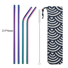 Load image into Gallery viewer, 4Pcs Drinking Straw Reusable Straws Set High Quality Eco Friendly 304 Stainless Steel Metal Straw with Brush For 20/30oz Mug