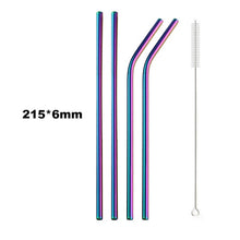 Load image into Gallery viewer, 4Pcs Drinking Straw Reusable Straws Set High Quality Eco Friendly 304 Stainless Steel Metal Straw with Brush For 20/30oz Mug