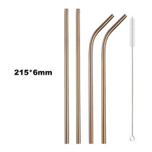 Load image into Gallery viewer, 4Pcs Drinking Straw Reusable Straws Set High Quality Eco Friendly 304 Stainless Steel Metal Straw with Brush For 20/30oz Mug