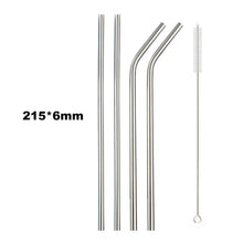 Load image into Gallery viewer, 4Pcs Drinking Straw Reusable Straws Set High Quality Eco Friendly 304 Stainless Steel Metal Straw with Brush For 20/30oz Mug