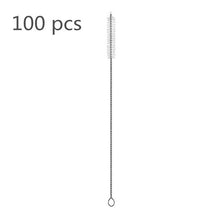 Load image into Gallery viewer, Eco Friendly Straws 100Pcs/Set Metal Straw Reusable Wholesale Stainless Steel Drinking Tubes 215mm*6mm Straight Bent Straws