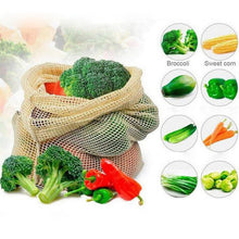 Load image into Gallery viewer, Reusable Fruit Vegetable Bags Eco Friendly Cotton Mesh Bags ecologico Produce Storage Bags Home Kitchen Organizer
