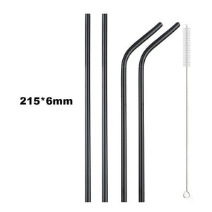 4Pcs Drinking Straw Reusable Straws Set High Quality Eco Friendly 304 Stainless Steel Metal Straw with Brush For 20/30oz Mug
