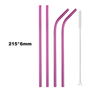 4Pcs Drinking Straw Reusable Straws Set High Quality Eco Friendly 304 Stainless Steel Metal Straw with Brush For 20/30oz Mug