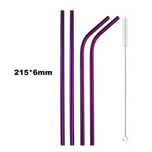 4Pcs Drinking Straw Reusable Straws Set High Quality Eco Friendly 304 Stainless Steel Metal Straw with Brush For 20/30oz Mug