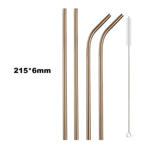 4Pcs Drinking Straw Reusable Straws Set High Quality Eco Friendly 304 Stainless Steel Metal Straw with Brush For 20/30oz Mug