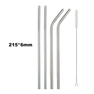 4Pcs Drinking Straw Reusable Straws Set High Quality Eco Friendly 304 Stainless Steel Metal Straw with Brush For 20/30oz Mug
