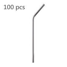 Load image into Gallery viewer, Eco Friendly Straws 100Pcs/Set Metal Straw Reusable Wholesale Stainless Steel Drinking Tubes 215mm*6mm Straight Bent Straws
