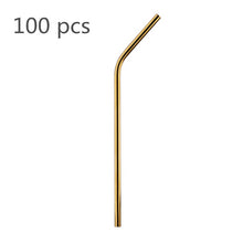Load image into Gallery viewer, Eco Friendly Straws 100Pcs/Set Metal Straw Reusable Wholesale Stainless Steel Drinking Tubes 215mm*6mm Straight Bent Straws
