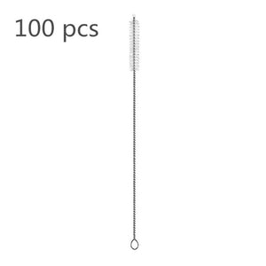 Eco Friendly Straws 100Pcs/Set Metal Straw Reusable Wholesale Stainless Steel Drinking Tubes 215mm*6mm Straight Bent Straws