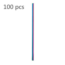 Load image into Gallery viewer, Eco Friendly Straws 100Pcs/Set Metal Straw Reusable Wholesale Stainless Steel Drinking Tubes 215mm*6mm Straight Bent Straws
