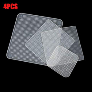4 Pcs/set Silicone Seal Bowl Lid Food Wrap Kitchen Accessories Zero Waste Reusable Refrigerator Microwave Oven Available Stretch