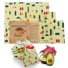 Load image into Gallery viewer, Reusable Beeswax Cloth Wrap Eco Friendly Food Wrap Organic Natural zero waste sandwich bag Sustainable Products
