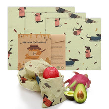 Load image into Gallery viewer, Reusable Beeswax Cloth Wrap Eco Friendly Food Wrap Organic Natural zero waste sandwich bag Sustainable Products
