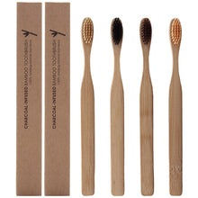 Load image into Gallery viewer, Eco Friendly bamboo toothbrush Wooden Tooth Brush Soft-bristle Tip Charcoal for adults oral care portable LOGO custom toothbrush
