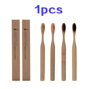 Eco Friendly bamboo toothbrush Wooden Tooth Brush Soft-bristle Tip Charcoal for adults oral care portable LOGO custom toothbrush